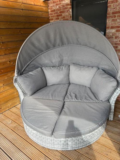 Lounge eiland & loungebed, Tuin en Terras, Tuinsets en Loungesets, Zo goed als nieuw, Wicker, Bank, Ophalen