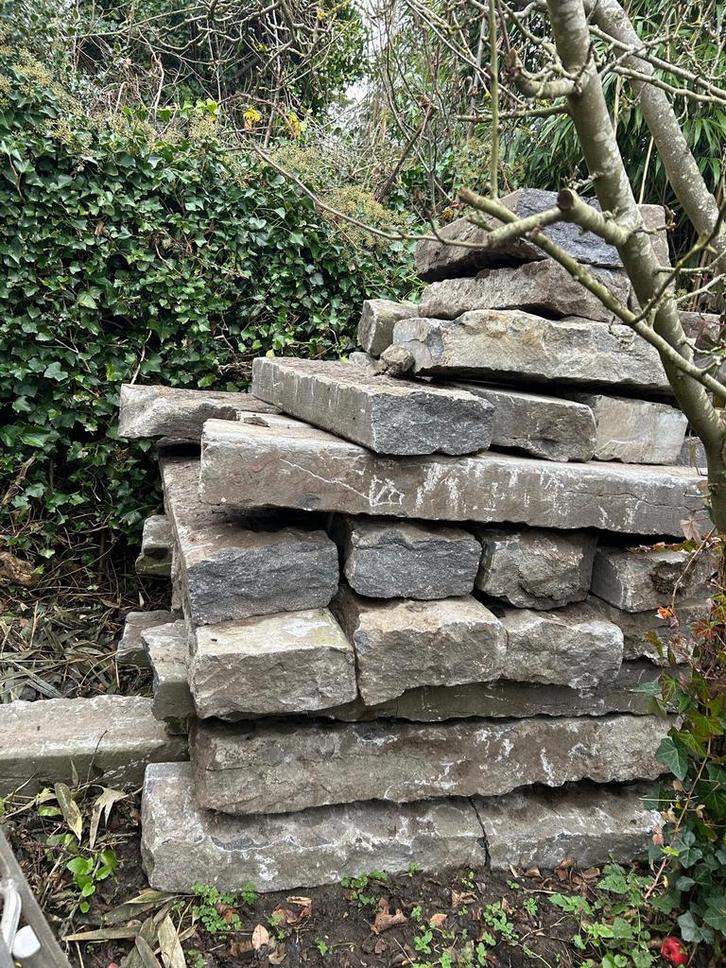 Arduin - Blauwe hardsteen boordstenen, Tuin en Terras, Tegels en Klinkers, Gebruikt, Overige typen, Natuursteen, Ophalen