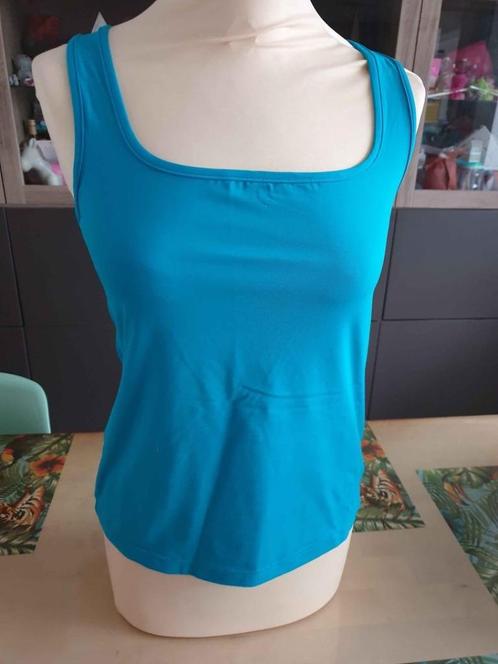 mylene home & interieur microfiber top turquoise, Kleding | Dames, Topjes, Nieuw, Maat 36 (S), Blauw, Zonder mouw, Ophalen of Verzenden