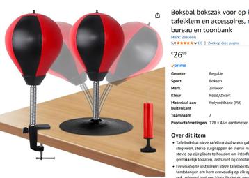 Punchbal, boxbal beschikbaar voor biedingen