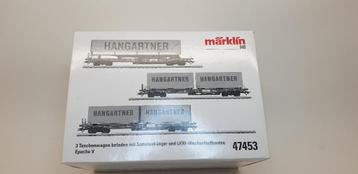 Märklin 47453 3-delige set containerwagens "HANGARTNER" SBB beschikbaar voor biedingen