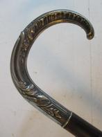 antieke art nouveau wandelstok verzilverd handvat  307, Antiek en Kunst, Verzenden