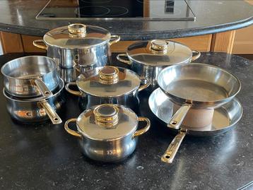 Set inox kookpotten van het merk Demeyere, Ophalen, Gebruikt, Inox, Keramische plaat