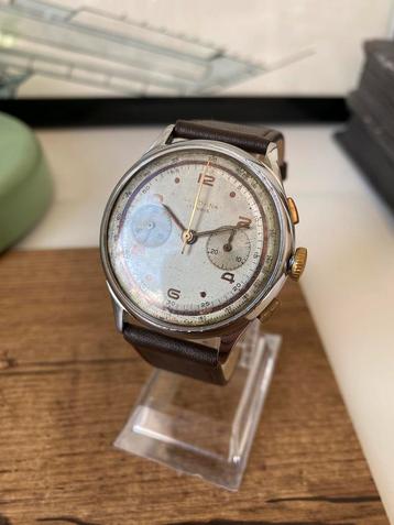 Vintage delbana chronograaf 38mm, 1950-1969, perfect horloge