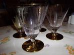 4 verres à champagne rétro plaqués or, Collections, Verres & Petits Verres, Comme neuf, Enlèvement ou Envoi