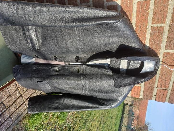 Heren leer jas Mt M, Kleding | Heren, Jassen | Winter, Gedragen, Maat 48/50 (M), Zwart, Ophalen of Verzenden