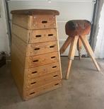 Ancien Plinth et cheval d’arçons vintage déco loft industrie, Ophalen