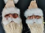 2 kerstmannen met baard - 18cm, Gebruikt, Ophalen of Verzenden