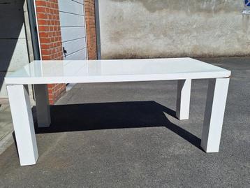 Witte zware glazen eettafel beschikbaar voor biedingen
