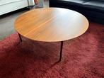 Minotti Norman Salontafel Walnoot 110cm diameter, Ophalen, Gebruikt, Rond, Minder dan 50 cm