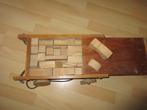 Vintage houten blokkenkar met trekkoord, Ophalen, Gebruikt