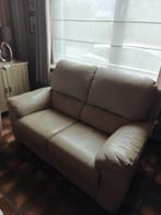 1- , 2- en 3 zit leder, Huis en Inrichting, Ophalen, Gebruikt, Leer, Rechte bank