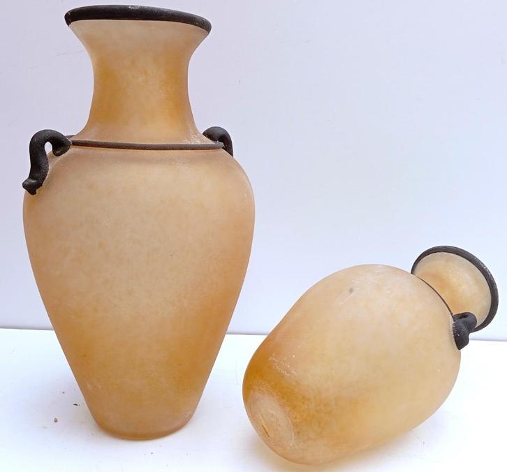 MURANO gesigneerd oude zeldzame Italiaanse vazen, Antiek en Kunst, Antiek | Glaswerk en Kristal, Ophalen of Verzenden