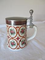 Vintage bierpot bierpul BMF 0.5 L met tinnen deksel, Ophalen