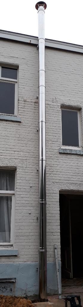 Dubbelwandige inox schouw, Doe-het-zelf en Bouw, Verwarming en Radiatoren, Gebruikt, Overige typen, Ophalen