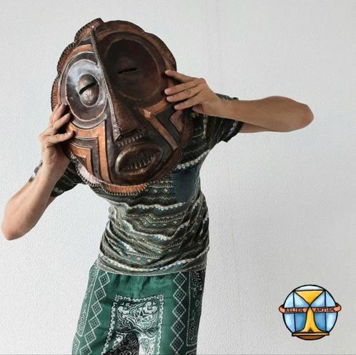 Afrikaans masker van koper van Luba volk uit Congo (DRC), Antiek en Kunst, Kunst | Niet-Westerse kunst, Ophalen of Verzenden
