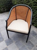 Rieten zetel met gelakte poten en rand, Tuin en Terras, Ophalen, Zo goed als nieuw