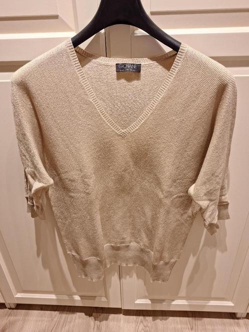 Zeer mooie goudkleurige trui met glinster van Giovane, NIEUW, Kleding | Dames, T-shirts, Nieuw, Maat 42/44 (L), Beige, Korte mouw