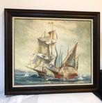 Tableau bataille navale huile sur toile 62 x L 72🔥🤩🎁🤗👌, Antiquités & Art, Art | Peinture | Classique, Enlèvement ou Envoi