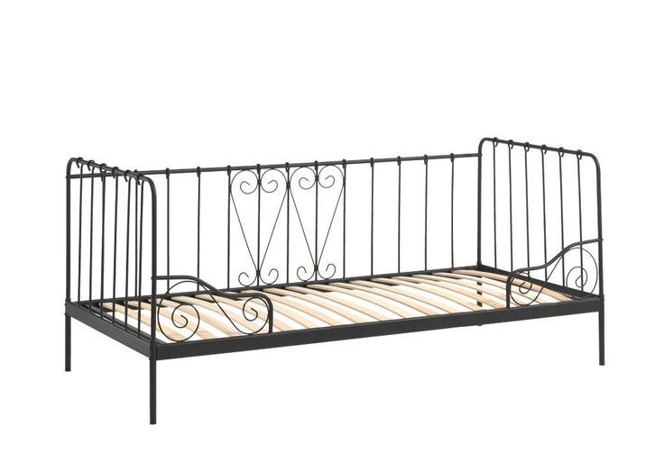 ZWART METALEN KAJUITBED. NIEUW!, Huis en Inrichting, Slaapkamer | Bedden, Nieuw, Eenpersoons, 90 cm, 200 cm, Metaal, Zwart, Ophalen