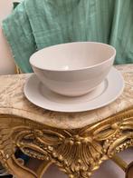 Grote beige stenen kom + bijhorend onderbord, Antiquités & Art, Antiquités | Services (vaisselle) pièces, Enlèvement