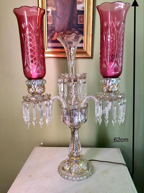 Grande girandole en cristal de bohème de style Napoleon III, Antiek en Kunst, Antiek | Verlichting