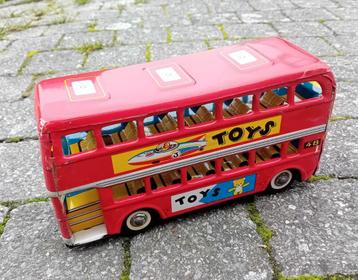 Vintage blikken Engelse dubbeldekker bus made in China beschikbaar voor biedingen