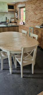 Landelijke tafel met 6 stoelen, Gebruikt, Ophalen of Verzenden