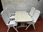 Tuintafel met 4 stoelen, Jardin & Terrasse, Chaises de jardin, Synthétique, Enlèvement, Utilisé, Ajustable
