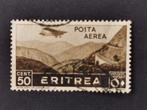Eritrea 1936 - vliegtuig, spoorweg Massawa-Asmara, Ophalen of Verzenden, Overige landen, Gestempeld