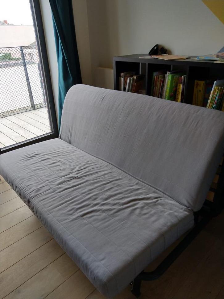 Clic-clac canapé lit, Huis en Inrichting, Zetels | Zetels, Gebruikt, Tweepersoons, Metaal, Stof, Ophalen