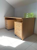 Grote bureau (160x80) in beuk fineer, Huis en Inrichting, Ophalen, Zo goed als nieuw, Bureau