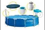 Rond Intex zwembad met metalen frame 366x84 met toebehoren, Ophalen, Gebruikt, 80 tot 120 cm, Rond