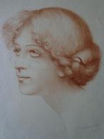 schitterende litho Theo Molkenboer bekoorlijke jonge vrouw, Antiek en Kunst, Ophalen of Verzenden