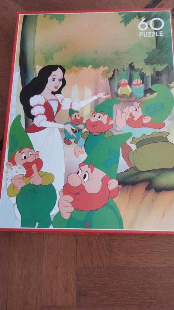 Sneeuwwitje en de 7 dwergen puzzel van 60 stukjes, Kinderen en Baby's, Speelgoed | Kinderpuzzels, Gebruikt, 4 tot 6 jaar, Meer dan 50 stukjes