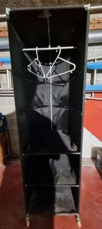 Petite armoire porte manteau à roulettes en toile noire, Enlèvement, Comme neuf