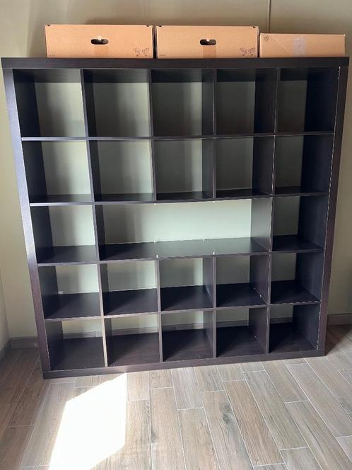 Ikea Kallax Open Kast 5 op 5 Vak Zwart Bruin, Huis en Inrichting, Kasten | Boekenkasten, Gebruikt, 150 tot 200 cm, 150 tot 200 cm