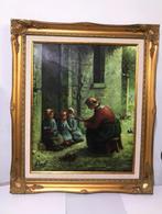 Schilderij olieverf op doek designeerd, Antiek en Kunst, Ophalen of Verzenden