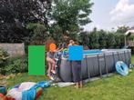 Opbouwzwembad met filter en warmtepomp - compleet!, 120 cm of meer, Verzenden, 200 tot 300 cm, Zo goed als nieuw