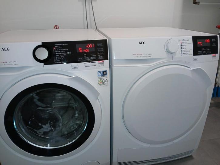 Set wasmachine en droogkast AEG 7000 series met factuur, Elektronische apparatuur, Wasmachines, Ophalen