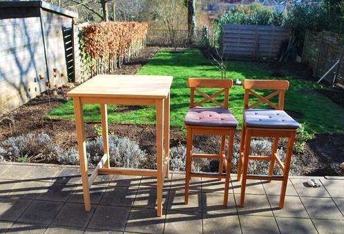 Table de bar Ikea Bjorkudden + 2 chaises de bar Ikea Ingolf., Maison & Meubles, Tables | Tables à manger, Utilisé, 50 à 100 cm