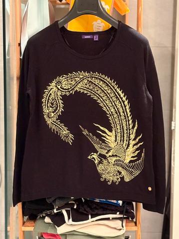 Super mooie zwarte trui met gouden fenix van Mexx (S). beschikbaar voor biedingen