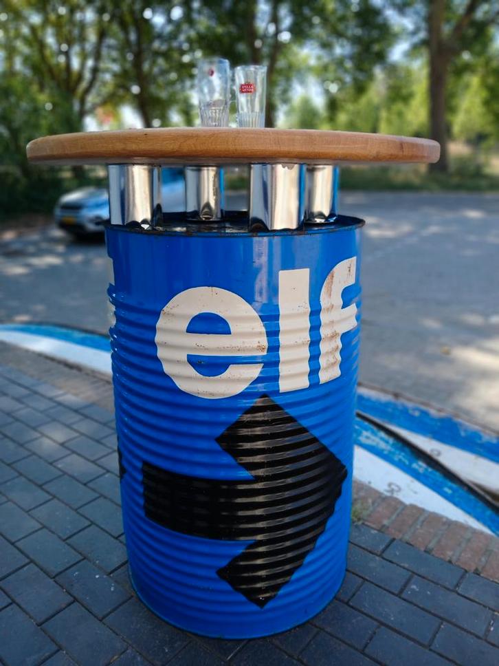 Statafel ELF motorolie, Franse benzine, Renaultracing, Verzamelen, Merken en Reclamevoorwerpen, Gebruikt, Ophalen