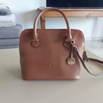 Neuville lederen handtas met riem. Cognac kleur, Ophalen of Verzenden, Zo goed als nieuw, Handtas