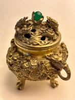 Bronze brûleur d'encens orné de dragons et d'une perle de ja, Antiquités & Art, Enlèvement