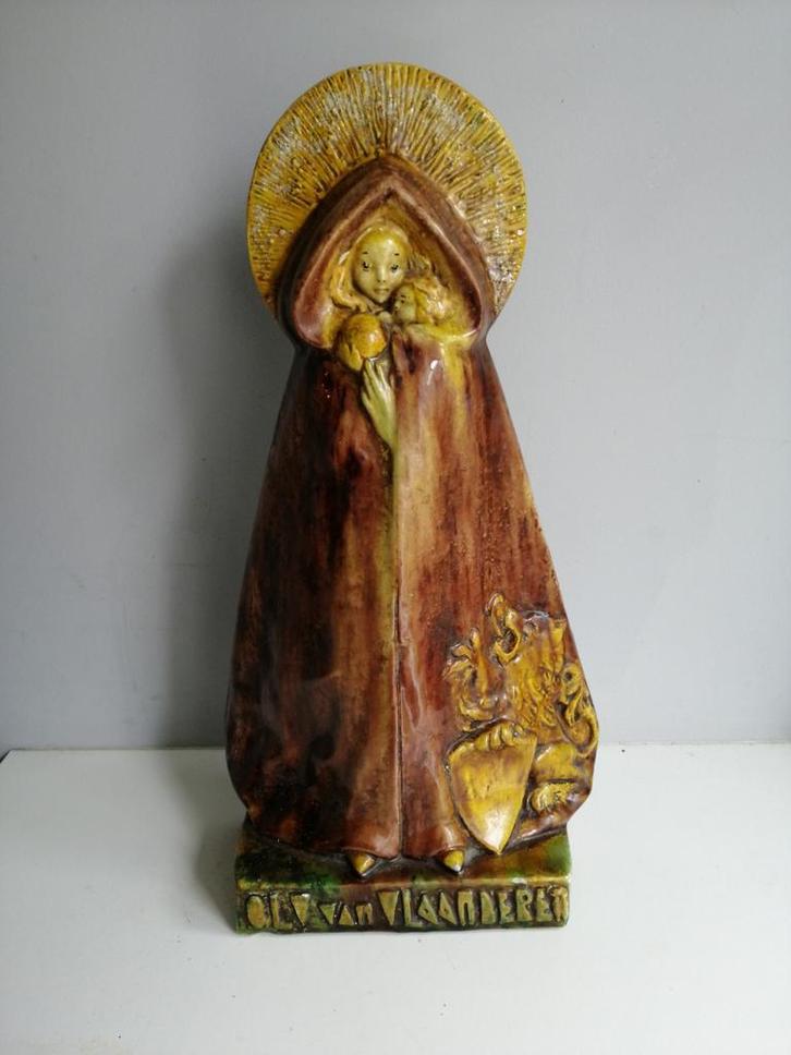 Onze Lieve Vrouw in Vlaams aardewerk A. Noseda, Antiek en Kunst, Antiek | Keramiek en Aardewerk, Ophalen of Verzenden