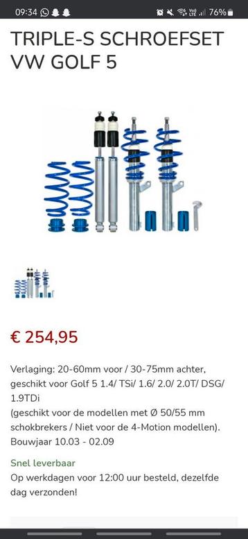 Golf 5 schroefset