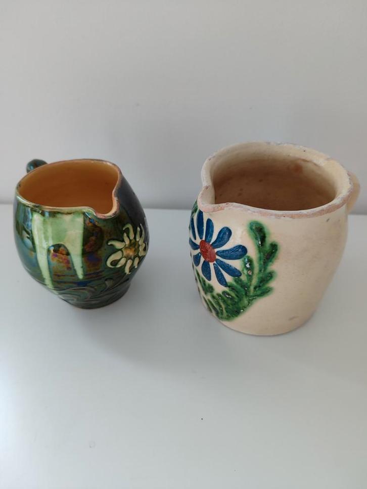 2 Frankrijk aardewerk handgemaakte kruiken keramiek Frans, Antiek en Kunst, Antiek | Keramiek en Aardewerk, Ophalen of Verzenden