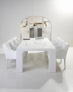 Eetkamertafel wit mat MDF, Ophalen, Gebruikt, 100 tot 150 cm, 200 cm of meer