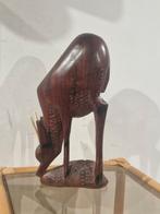 Vintage Houtsnijwerk Decoratie Hert , ree , 31 cm hoog, Antiek en Kunst, Ophalen of Verzenden